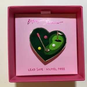 Betsey Johnson Golf Heart Statement Stretch Ring New